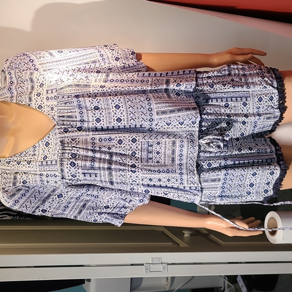 Others Follow 2pc White & blue Shorts Set